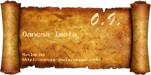 Oancsa Imola névjegykártya